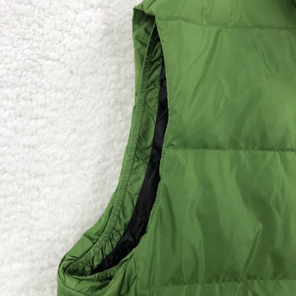 Banana Republic Down Puffer Vest Mens M Green Full Zip Mock Neck Lined Pockets - Picture 3 of 6
